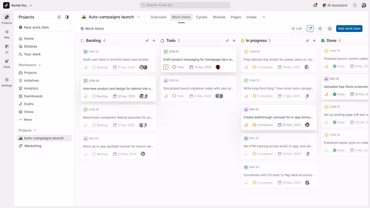Projects Features